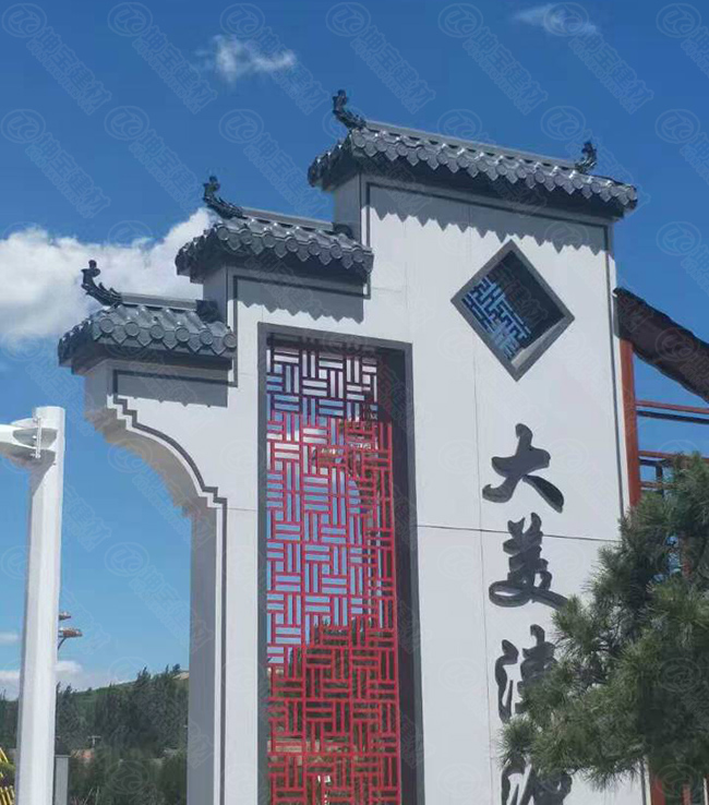 合成樹脂瓦再造牌樓景觀，增添新氣象！